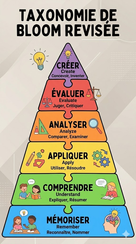 Taxonomie de Bloom Revisée - Pyramide des habiletés cognitives